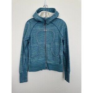 Lululemon Scuba Full Zip Jacket Hooded Space Dye Green Blue Athleisure Women's 6